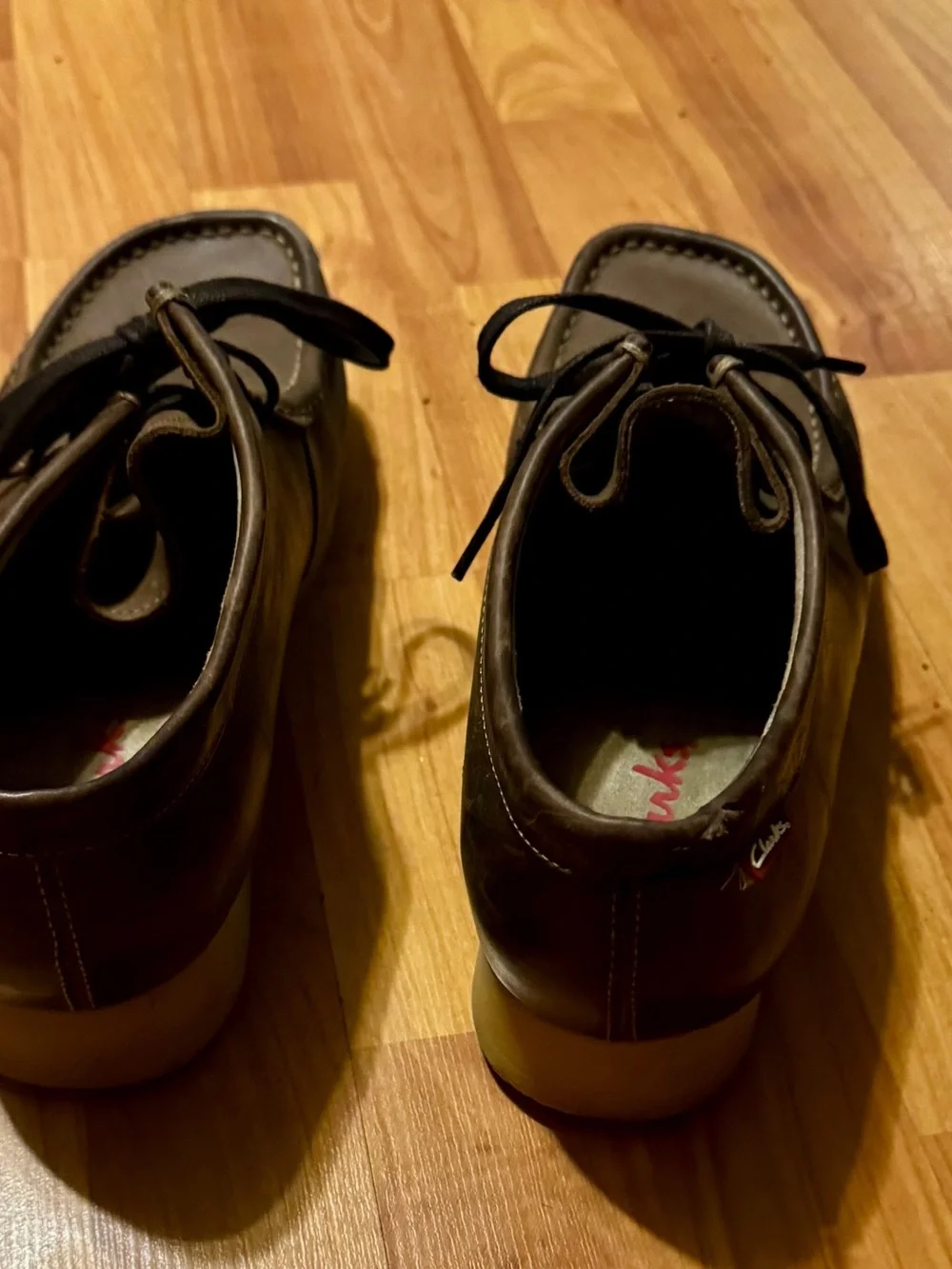 Clarks Men's Brown Leather Chukka Boots with Black Laces